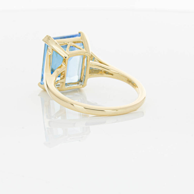 14ct Yellow Gold Blue Topaz Juliet Ring-Ring-Walker & Hall
