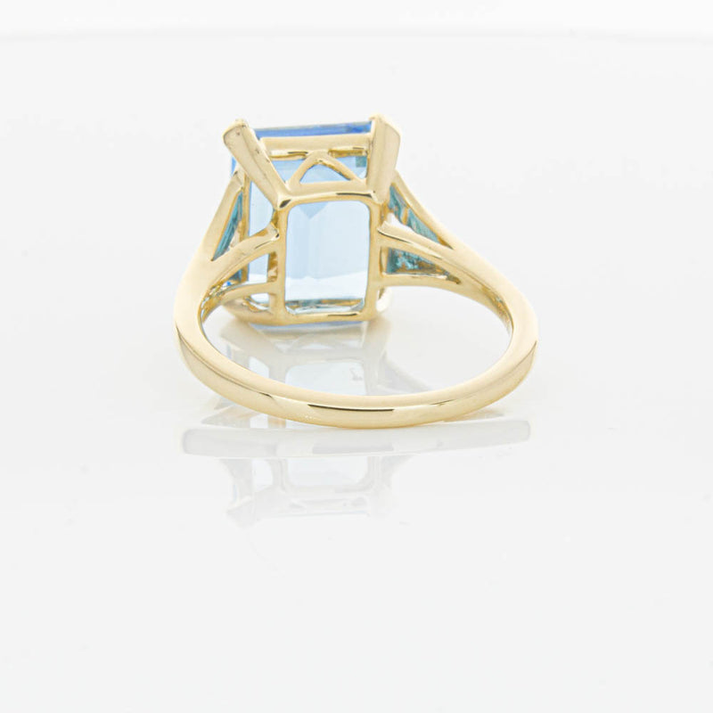 14ct Yellow Gold Blue Topaz Juliet Ring-Ring-Walker & Hall