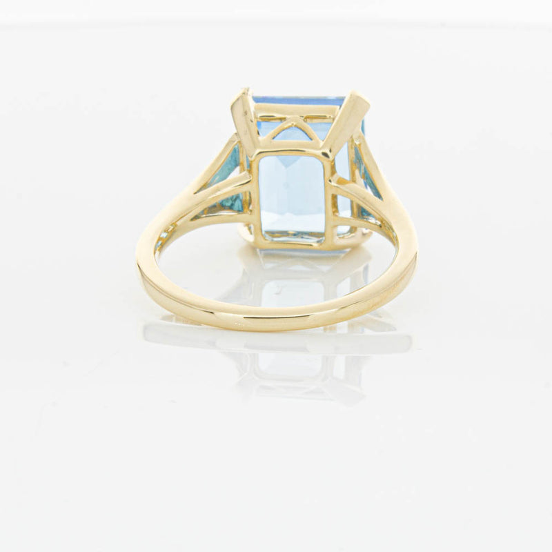 14ct Yellow Gold Blue Topaz Juliet Ring-Ring-Walker & Hall