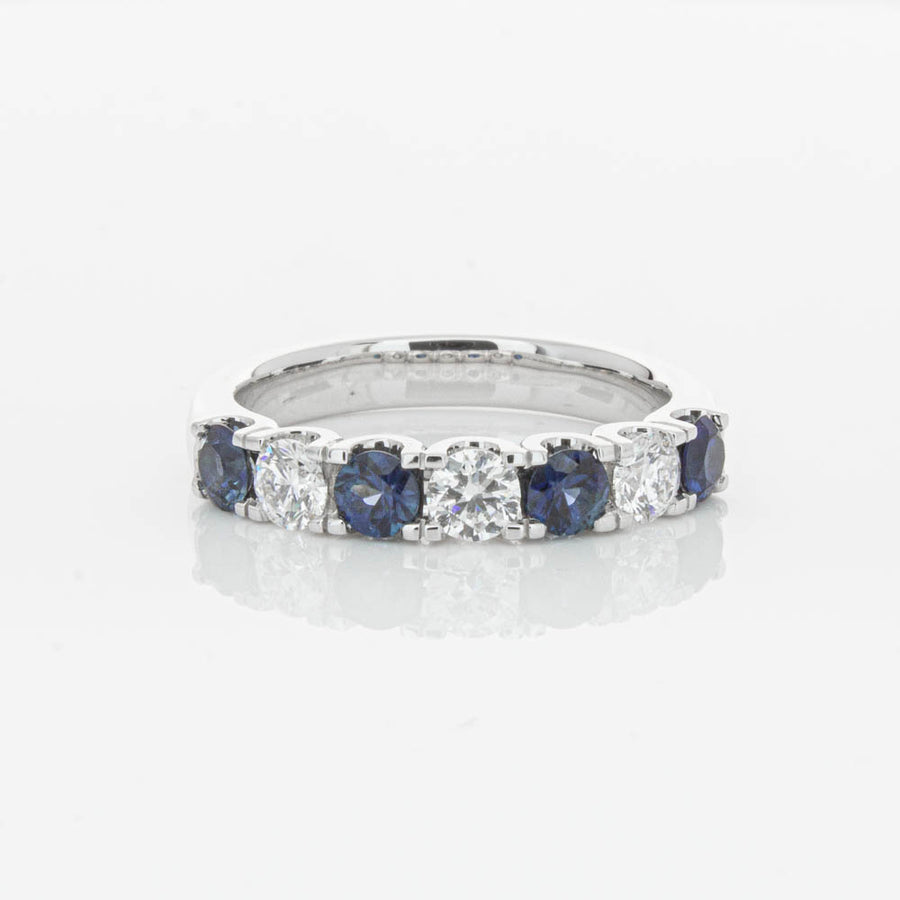 18ct White Gold .76ct Sapphire & Diamond Rialto Ring - Ring - Walker & Hall