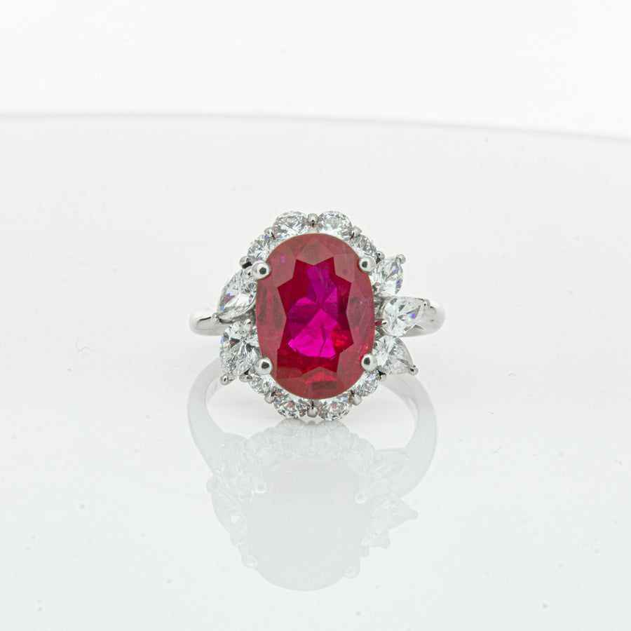 Platinum 4.18ct Ruby & Diamond Ring - Ring - Walker & Hall