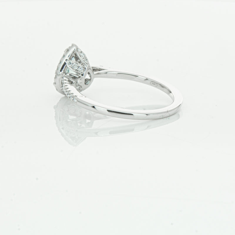 18ct White Gold .60ct Aquamarine & Diamond Mini Sierra Ring-Ring-Walker & Hall