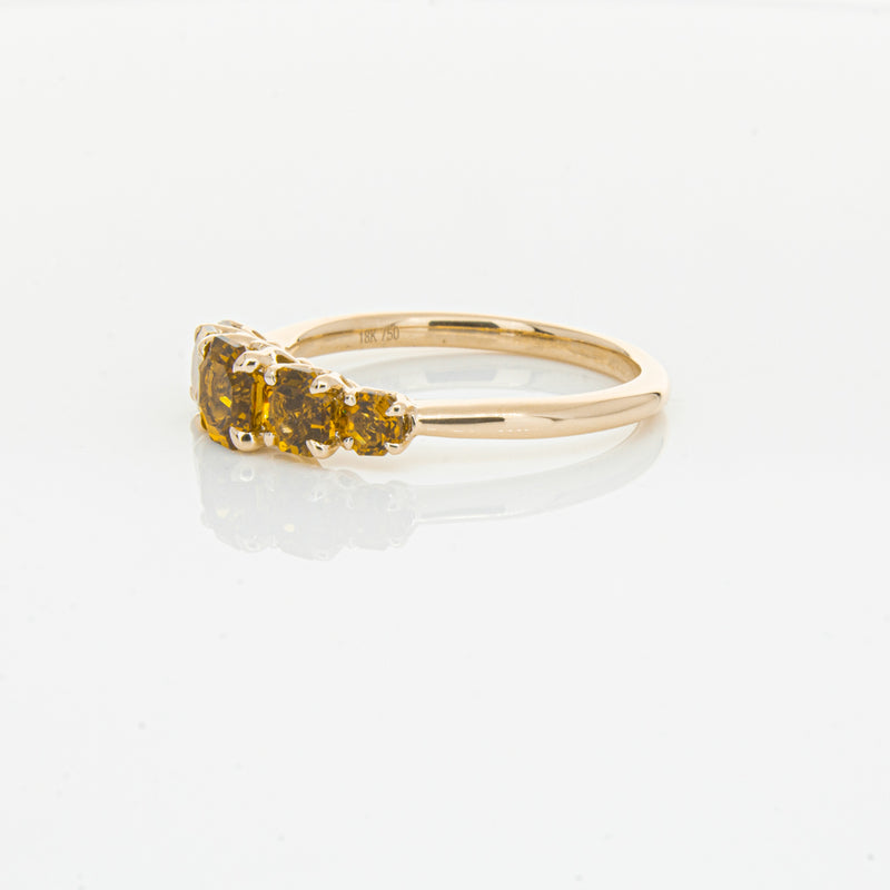18ct Rose Gold Five Stone Citrine Octavia Ring-Ring-Walker & Hall