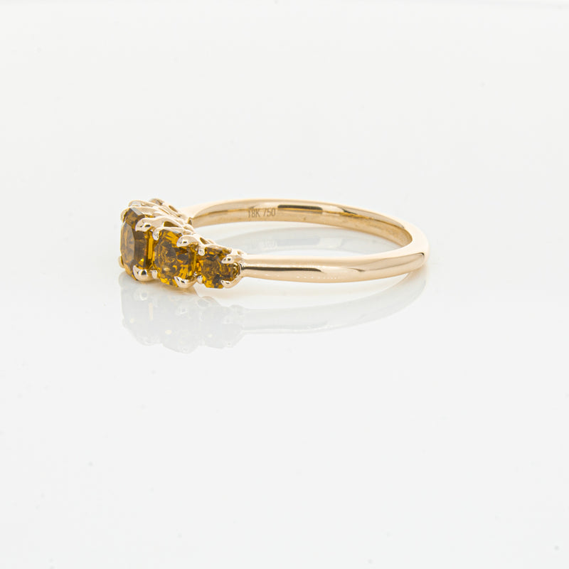 18ct Rose Gold Five Stone Citrine Octavia Ring-Ring-Walker & Hall