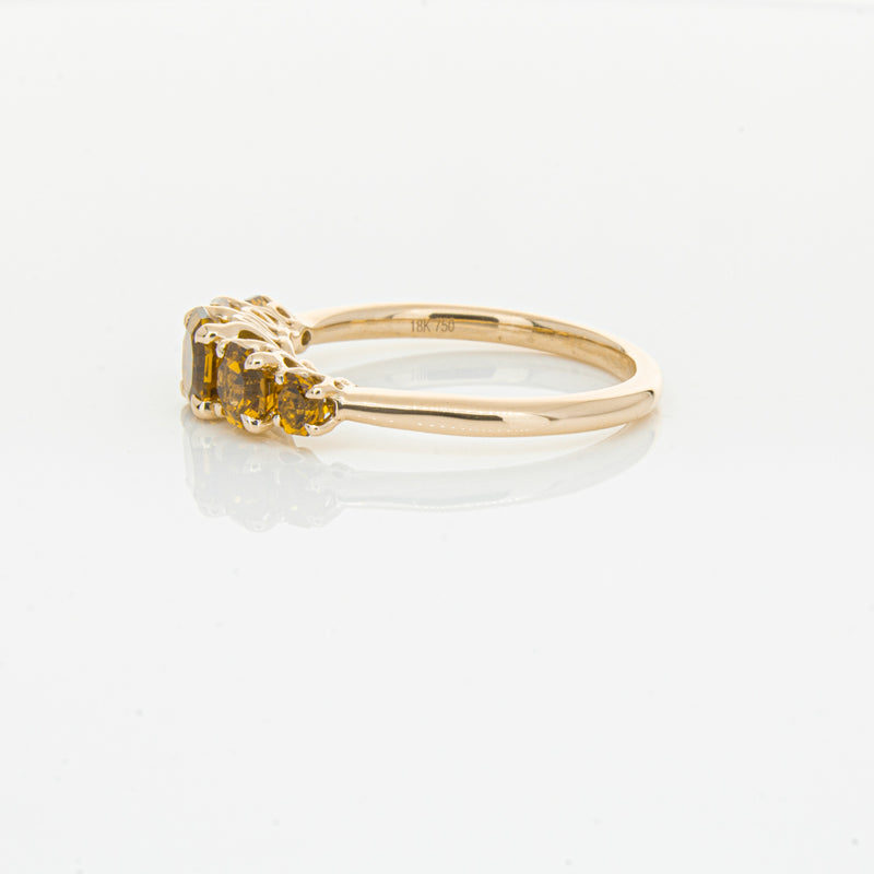 18ct Rose Gold Five Stone Citrine Octavia Ring-Ring-Walker & Hall
