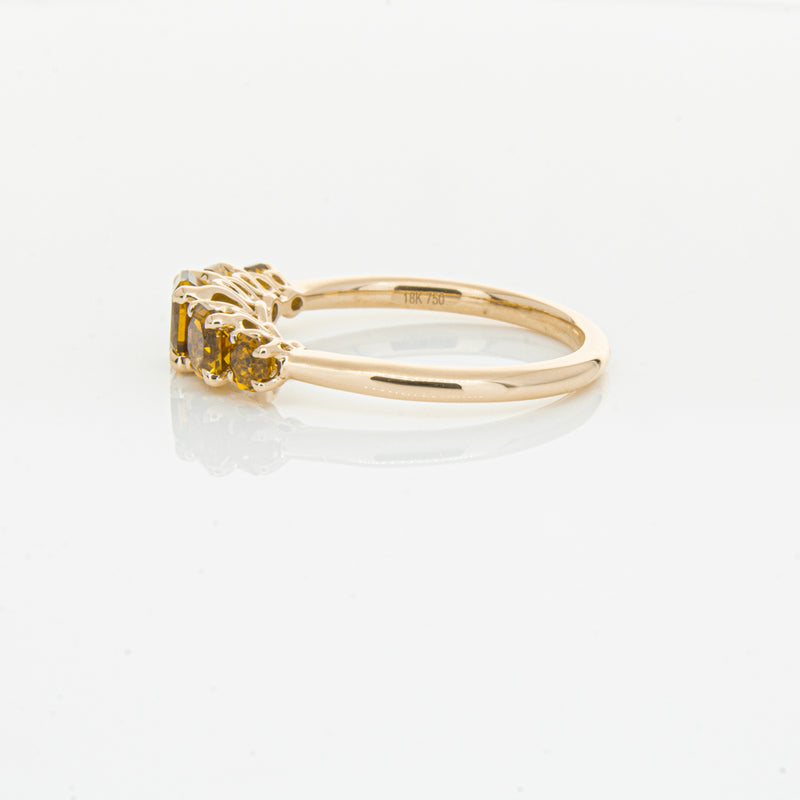 18ct Rose Gold Five Stone Citrine Octavia Ring-Ring-Walker & Hall