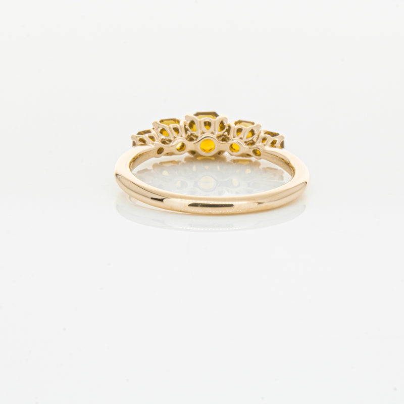 18ct Rose Gold Five Stone Citrine Octavia Ring-Ring-Walker & Hall