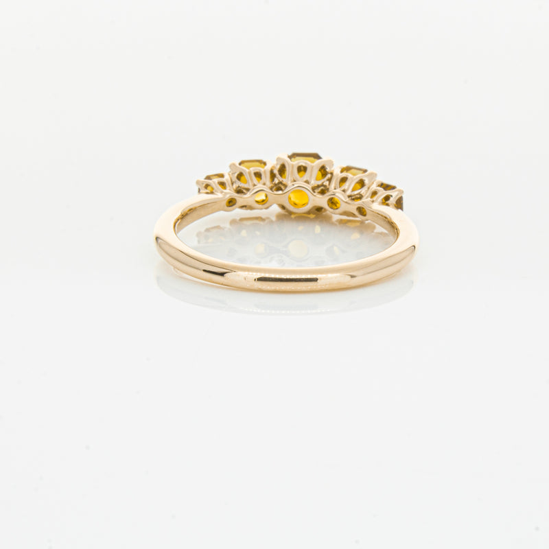 18ct Rose Gold Five Stone Citrine Octavia Ring-Ring-Walker & Hall