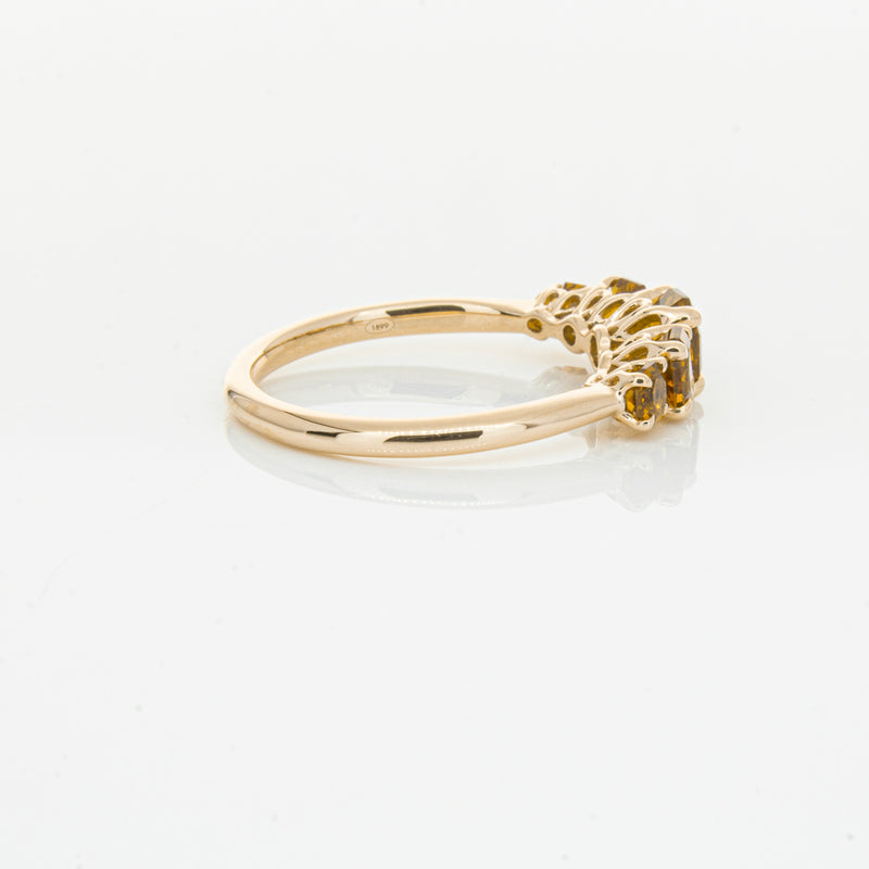 18ct Rose Gold Five Stone Citrine Octavia Ring-Ring-Walker & Hall