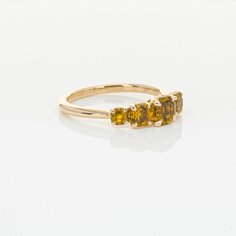 18ct Rose Gold Five Stone Citrine Octavia Ring-Ring-Walker & Hall