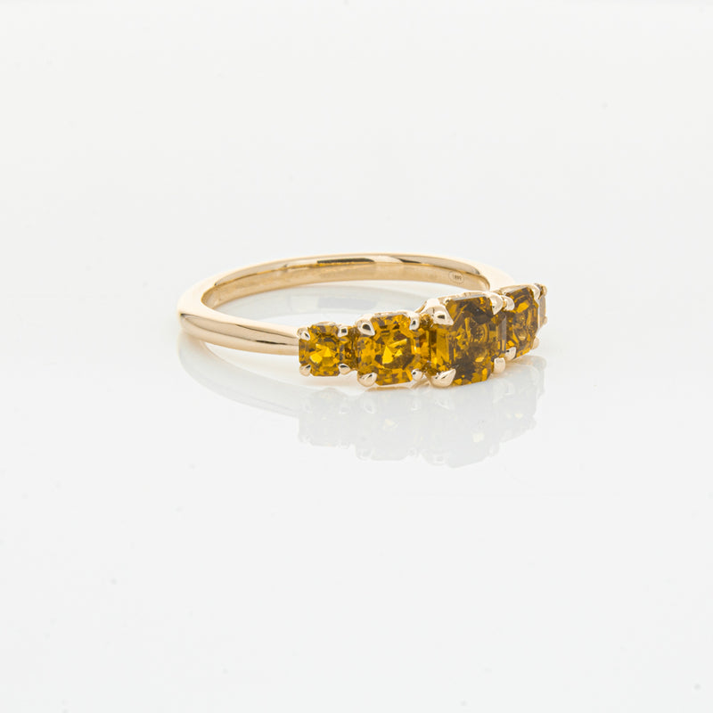 18ct Rose Gold Five Stone Citrine Octavia Ring-Ring-Walker & Hall