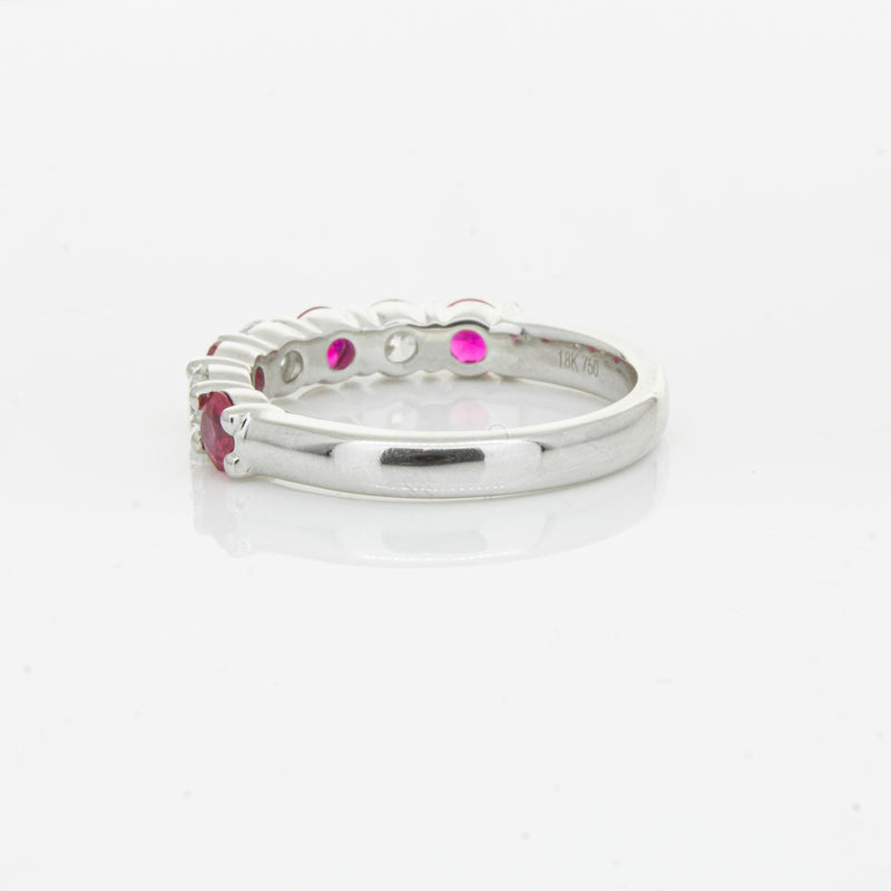18ct White Gold .71ct Ruby & Diamond Panorama Ring-Ring-Walker & Hall