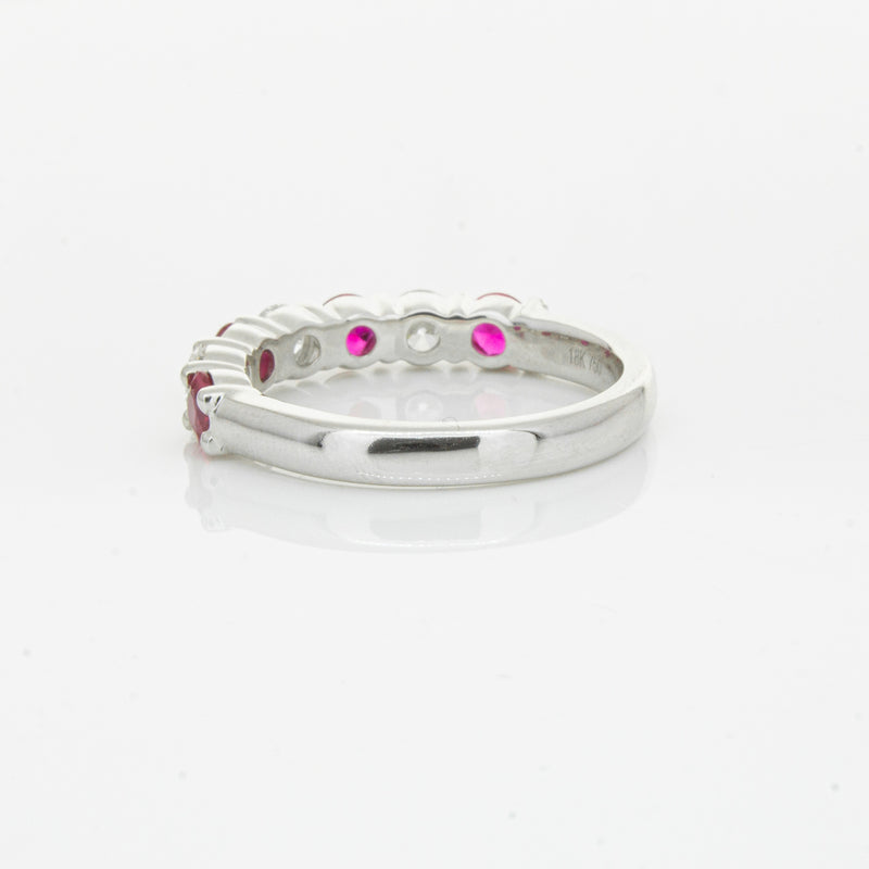 18ct White Gold .71ct Ruby & Diamond Panorama Ring-Ring-Walker & Hall