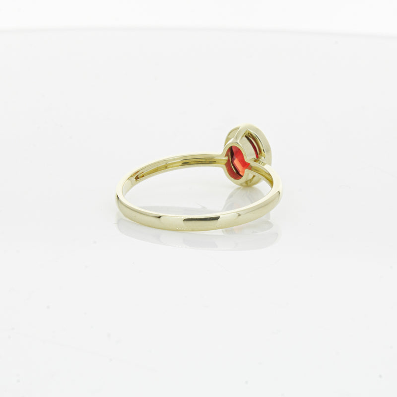 9ct Yellow Gold Garnet Saffron Ring-Ring-Walker & Hall