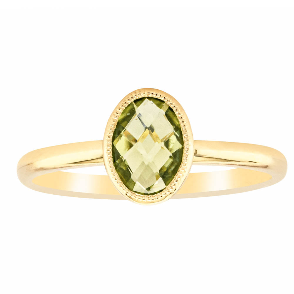 9ct Yellow Gold Peridot Lemongrass Ring - Ring - Walker & Hall