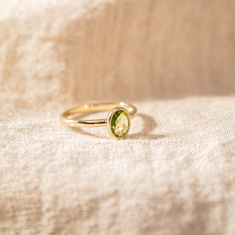 9ct Yellow Gold Peridot Lemongrass Ring - Ring - Walker & Hall