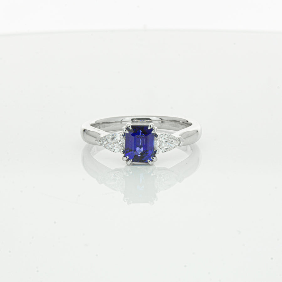 18ct White Gold 1.01ct Sapphire & Diamond Ayla Ring - Ring - Walker & Hall