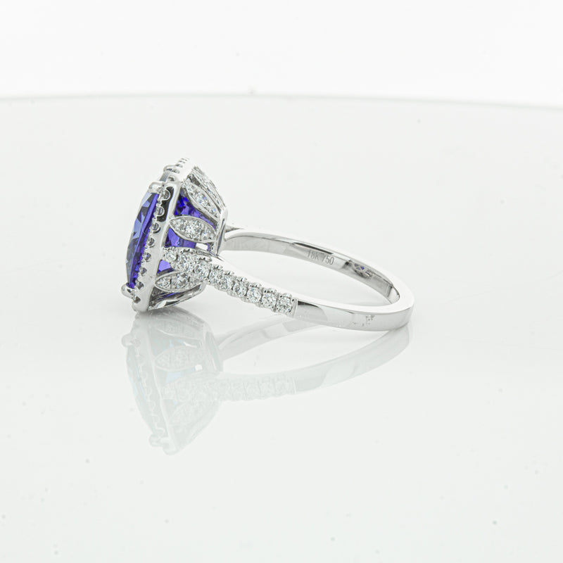 18ct White Gold Tanzanite & Diamond Sierra Ring-Ring-Walker & Hall