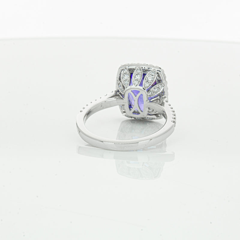 18ct White Gold Tanzanite & Diamond Sierra Ring-Ring-Walker & Hall