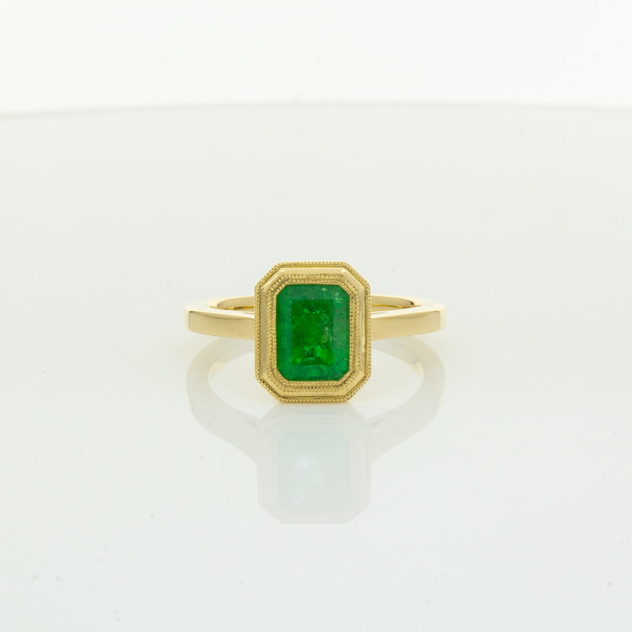 18ct Yellow Gold 1.30ct Emerald Windsor Ring - Ring - Walker & Hall