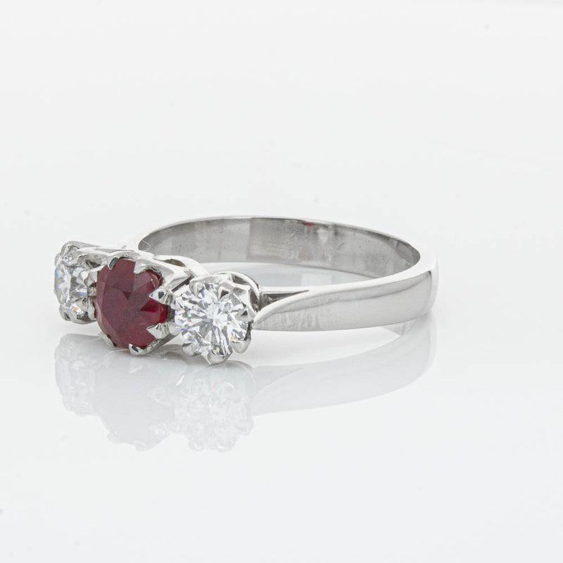 Deja Vu Platinum 1.01ct Ruby & Diamond Ring-Ring-Walker & Hall