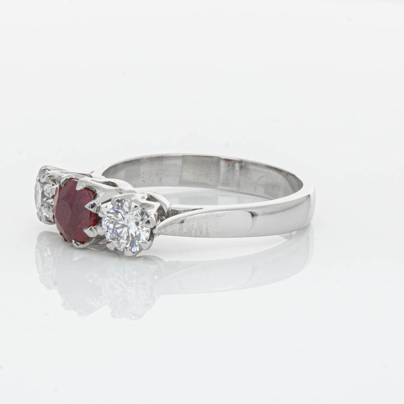 Deja Vu Platinum 1.01ct Ruby & Diamond Ring-Ring-Walker & Hall