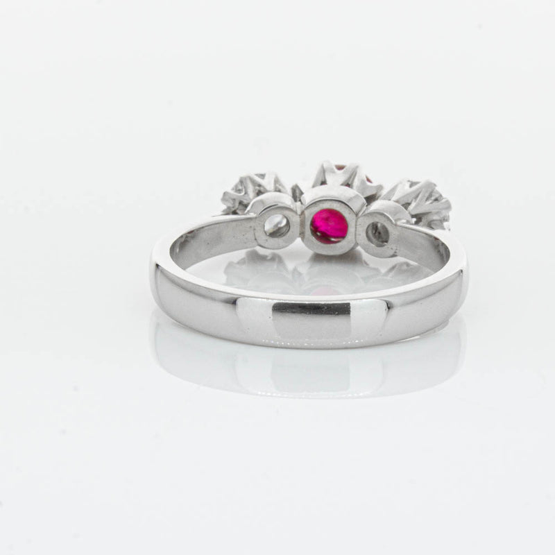 Deja Vu Platinum 1.01ct Ruby & Diamond Ring-Ring-Walker & Hall