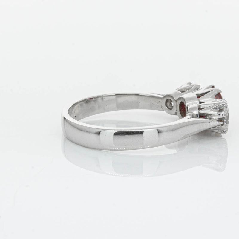 Deja Vu Platinum 1.01ct Ruby & Diamond Ring-Ring-Walker & Hall