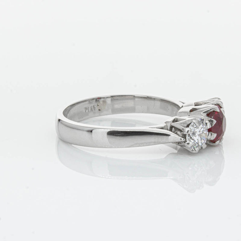 Deja Vu Platinum 1.01ct Ruby & Diamond Ring-Ring-Walker & Hall