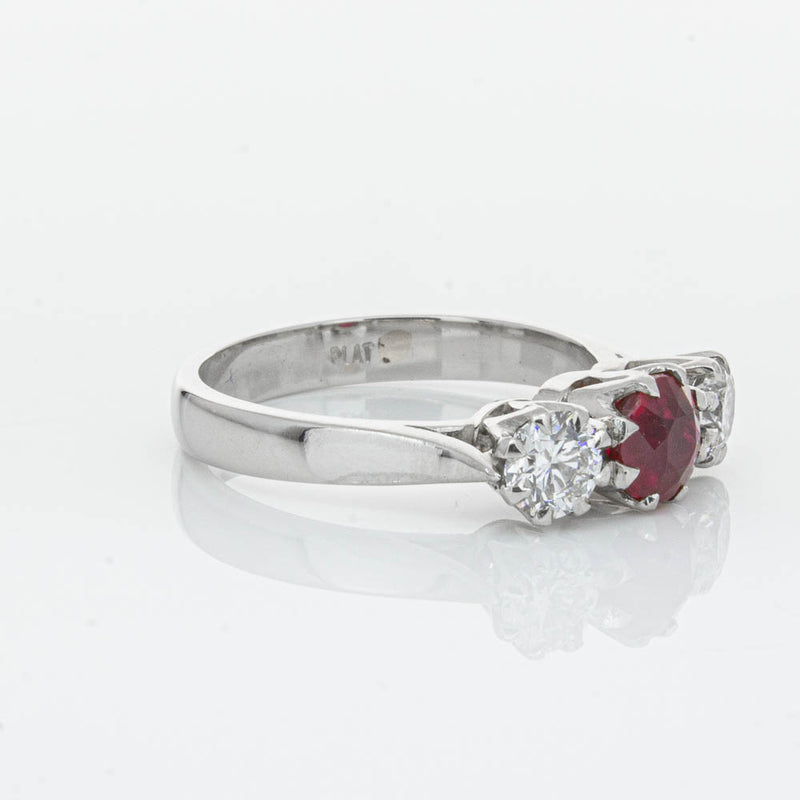 Deja Vu Platinum 1.01ct Ruby & Diamond Ring-Ring-Walker & Hall
