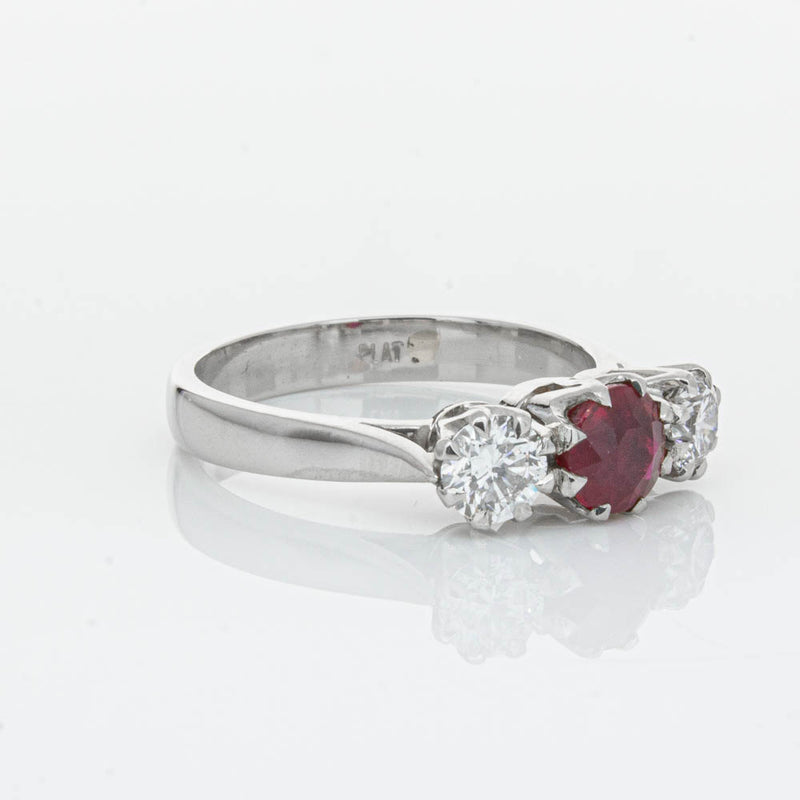 Deja Vu Platinum 1.01ct Ruby & Diamond Ring-Ring-Walker & Hall