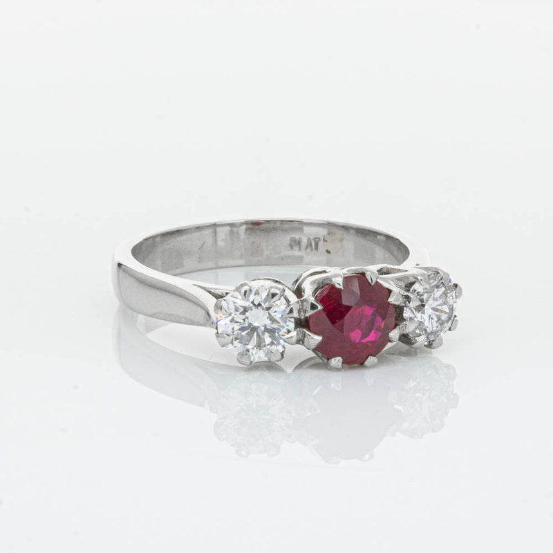 Deja Vu Platinum 1.01ct Ruby & Diamond Ring-Ring-Walker & Hall