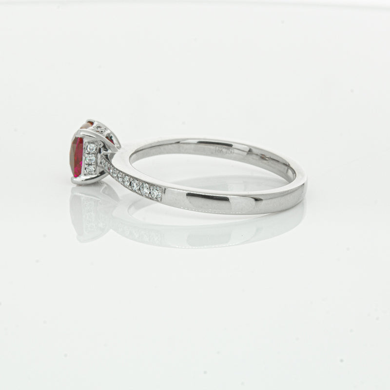 18ct White Gold 1.15ct Ruby & Diamond Ring-Ring-Walker & Hall