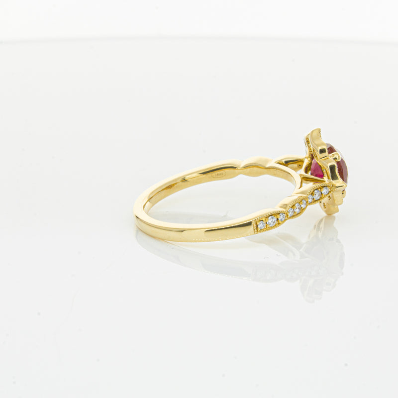 18ct Yellow Gold 1.33ct Ruby & Diamond Paramount Ring-Ring-Walker & Hall