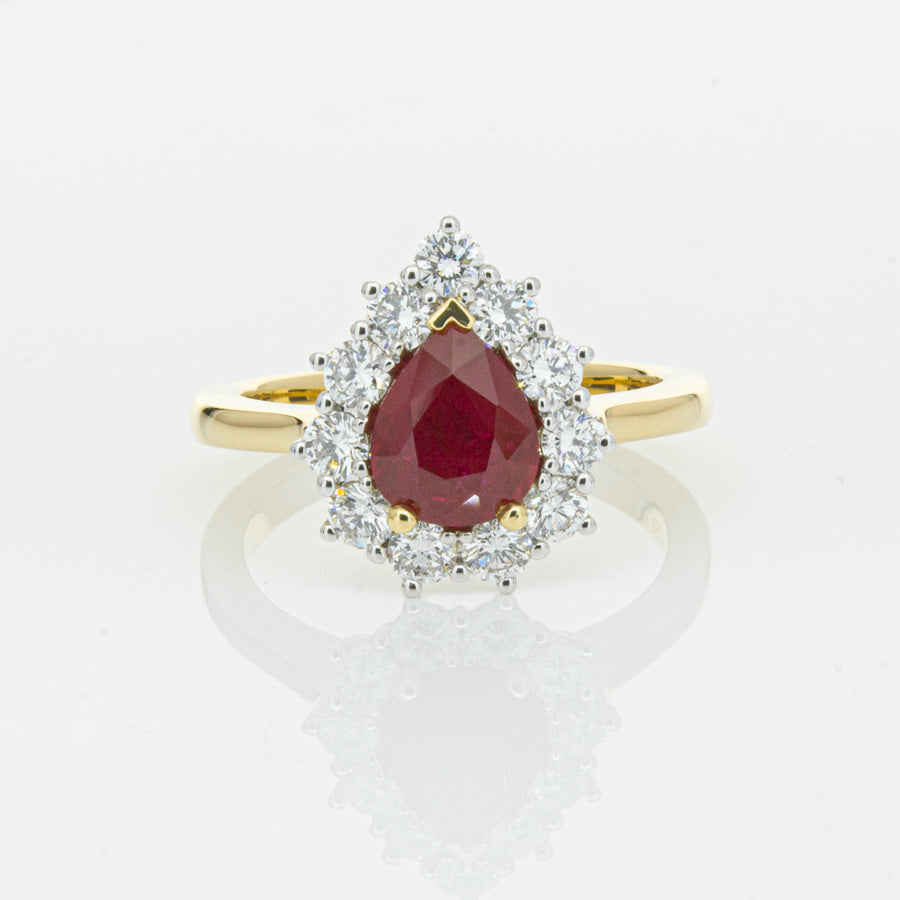 18ct Yellow Gold 1.42ct Ruby & Diamond Belle Ring - Ring - Walker & Hall