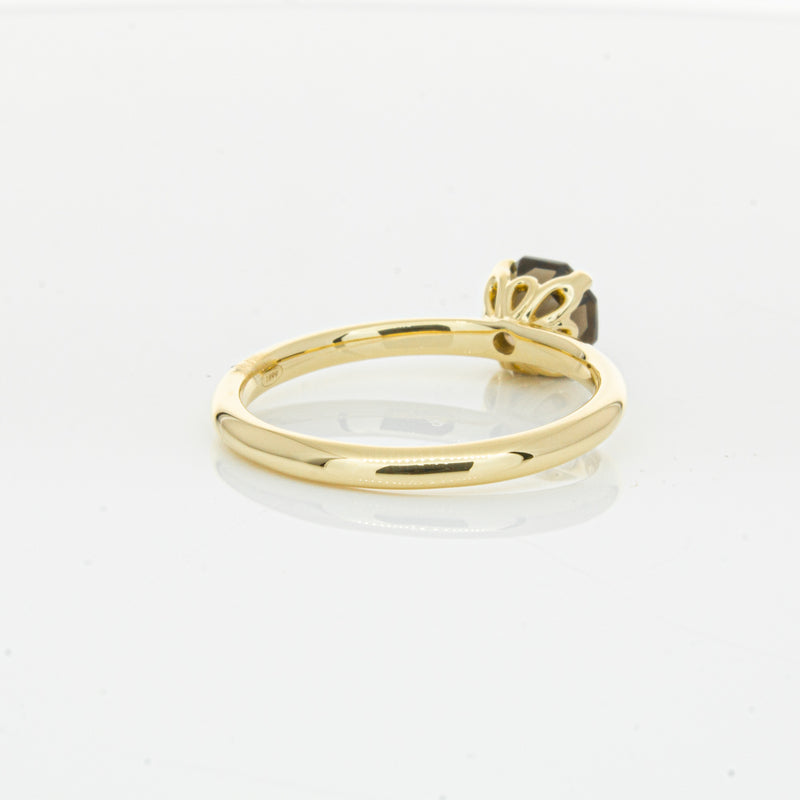 18ct Yellow Gold Smoky Quartz Mini Octavia Ring-Ring-Walker & Hall