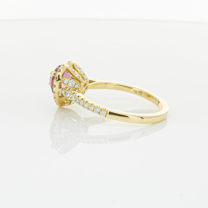 18ct Yellow Gold 2.21ct Pink Sapphire & Diamond Sierra Ring-Ring-Walker & Hall
