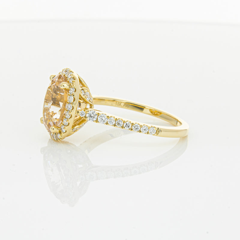 18ct Yellow Gold 4.01ct Pink Sapphire & Diamond Sierra Ring-Ring-Walker & Hall