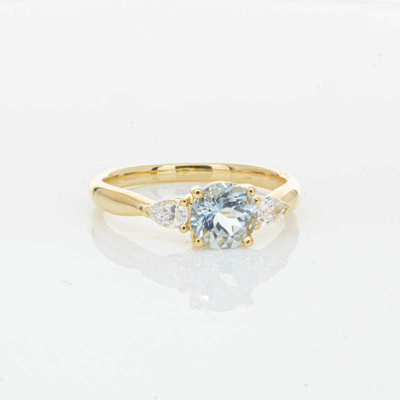 18ct Yellow Gold Aquamarine & Diamond Ayla Ring-Ring-Walker & Hall