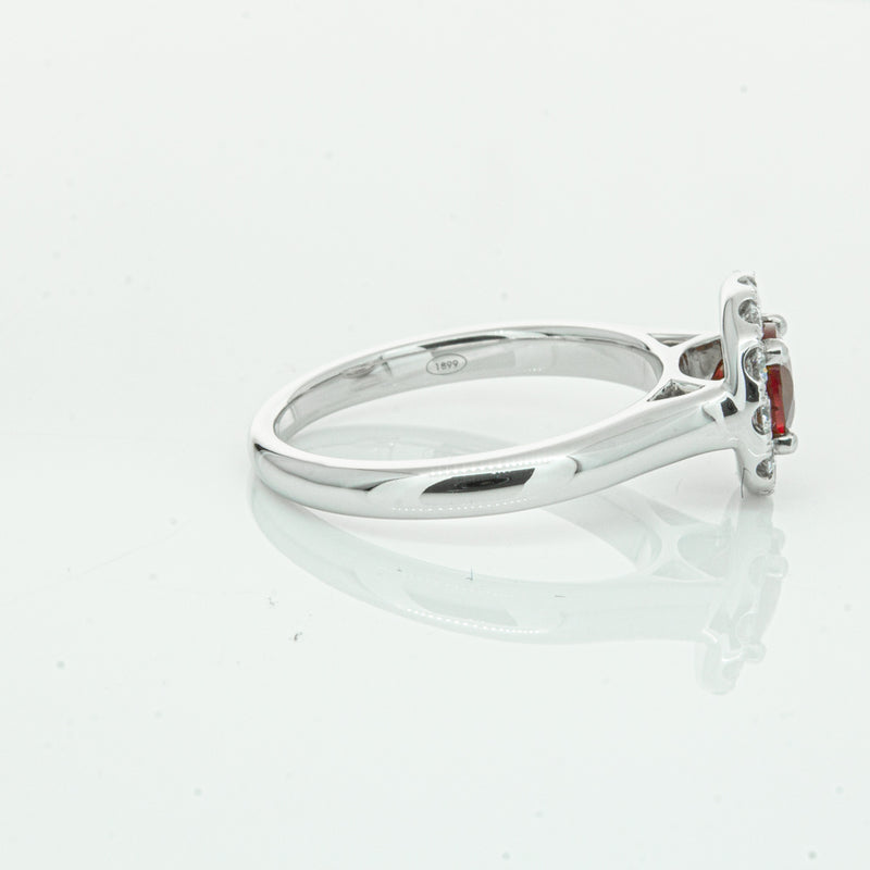 18ct White Gold 1.03ct Ruby & Diamond Eclipse Ring-Ring-Walker & Hall