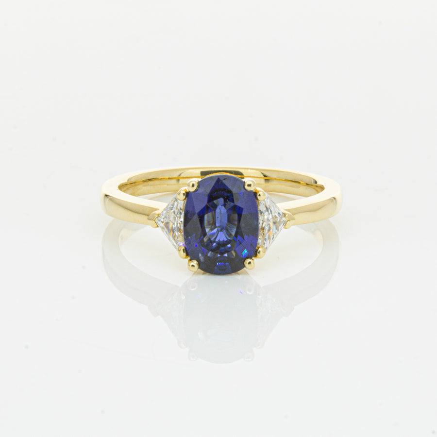 18ct Yellow Gold 1.42ct Sapphire & Diamond Ring - Ring - Walker & Hall