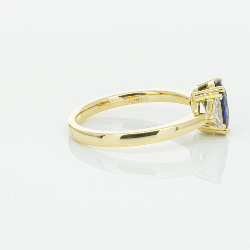 18ct Yellow Gold 1.42ct Sapphire & Diamond Ring-Ring-Walker & Hall