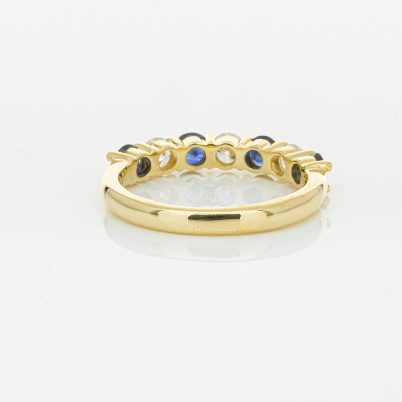18ct Yellow Gold .85ct Sapphire & Diamond Panorama Ring-Ring-Walker & Hall