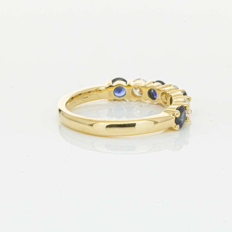 18ct Yellow Gold .85ct Sapphire & Diamond Panorama Ring-Ring-Walker & Hall