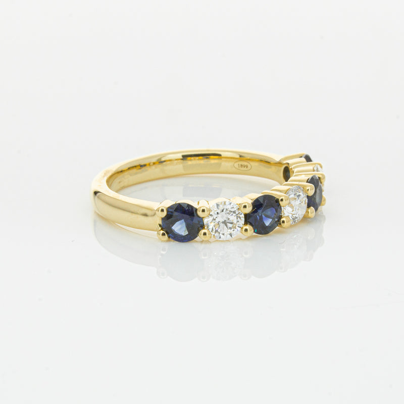 18ct Yellow Gold .85ct Sapphire & Diamond Panorama Ring-Ring-Walker & Hall