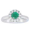 18ct White Gold .52ct Emerald & Diamond Eclipse Ring - Ring - Walker & Hall