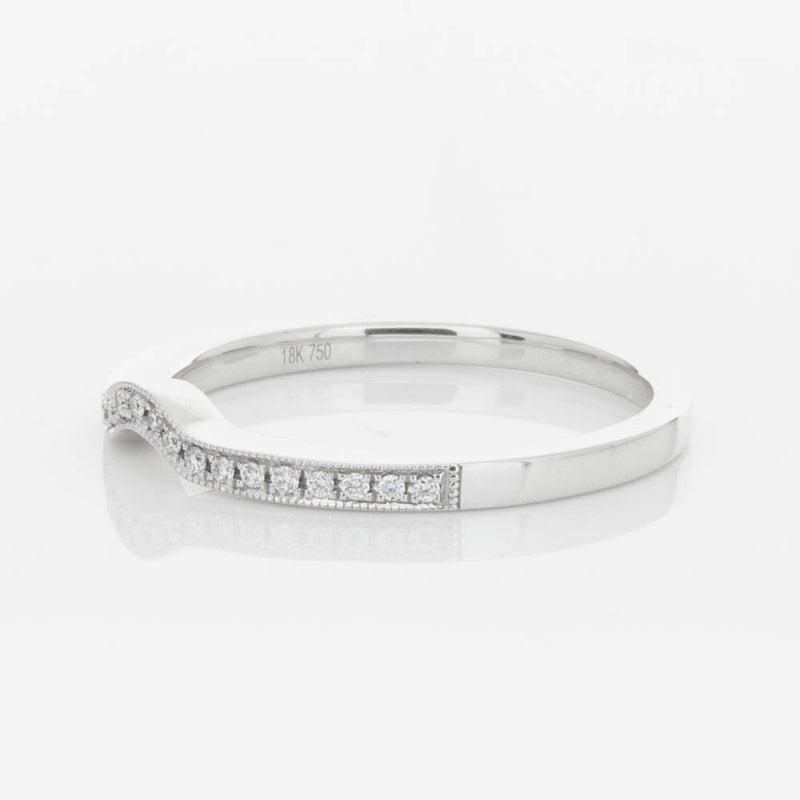 18ct White Gold .08ct Diamond Eiffel Band-Ring-Walker & Hall