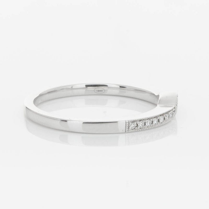 18ct White Gold .08ct Diamond Eiffel Band-Ring-Walker & Hall