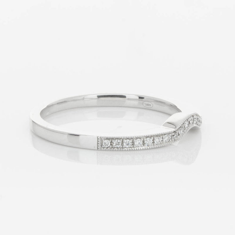 18ct White Gold .08ct Diamond Eiffel Band-Ring-Walker & Hall
