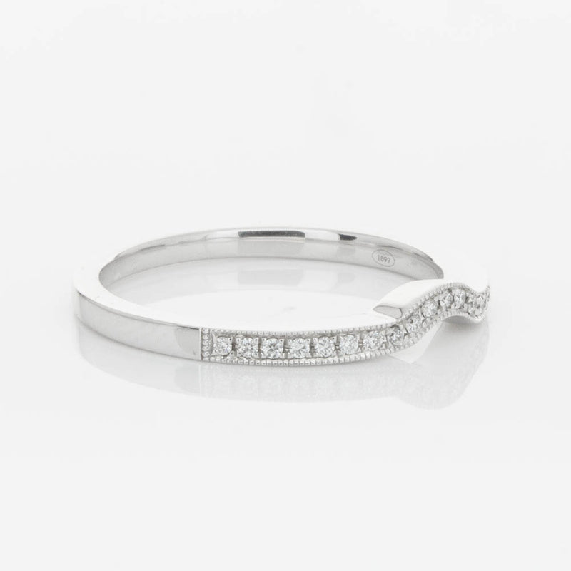 18ct White Gold .08ct Diamond Eiffel Band-Ring-Walker & Hall